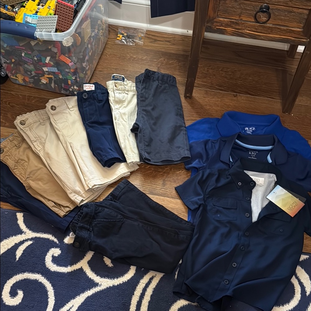 11 piece school bundle! Lot of 7 short, 1 pair of pants, and 3 shirts